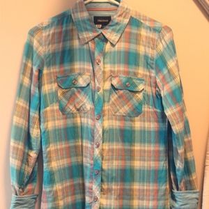 Marmot plaid shirt with contrast cuffs